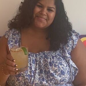 Old Navy and White Floral Blouse